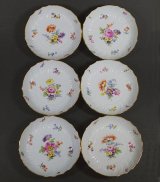 【MEISSEN】マイセン　Neubrandenstein 花絵小皿6客