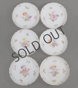 画像1: 【MEISSEN】マイセン　Neubrandenstein 花絵小皿6客