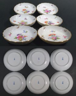 画像2: 【MEISSEN】マイセン　Neubrandenstein 花絵小皿6客