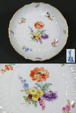 画像4: 【MEISSEN】マイセン　Neubrandenstein 花絵小皿6客