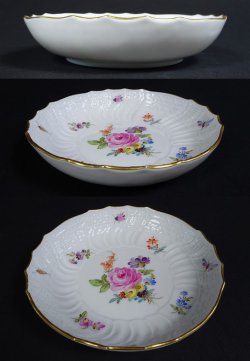 画像9: 【MEISSEN】マイセン　Neubrandenstein 花絵小皿6客