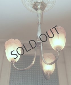 画像4: 【H&V/MULLER】紫陽花文3灯式シャンデリア