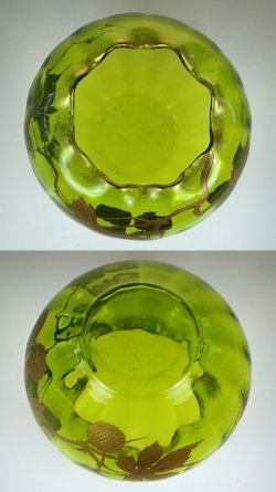 画像5: 【BACCARAT】バカラ　プラタナス文金彩緑色花瓶（球形）