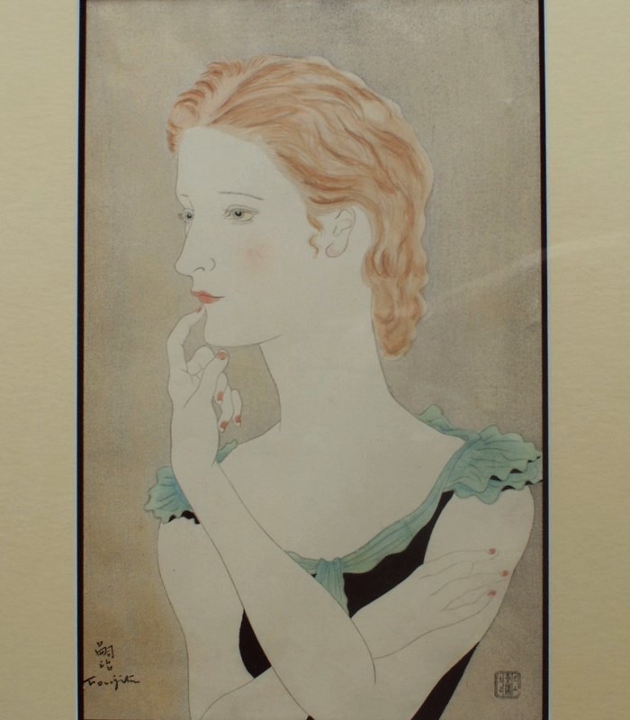FOUJITA】藤田嗣治　『ブロンドの若い女性』 木版画