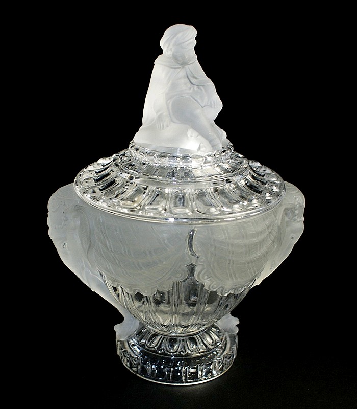 【BACCARAT】バカラ　象と象使いの少年 蓋物