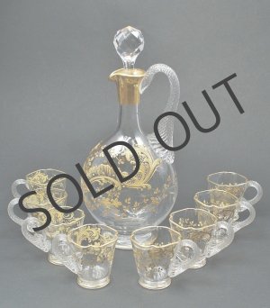 画像: 【BACCARAT】バカラ　ロカイユ文金彩酒器セット