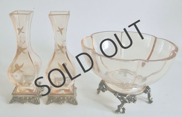 画像8: 【BACCARAT】バカラ　花鳥文ラスター彩花瓶 一対 (8)