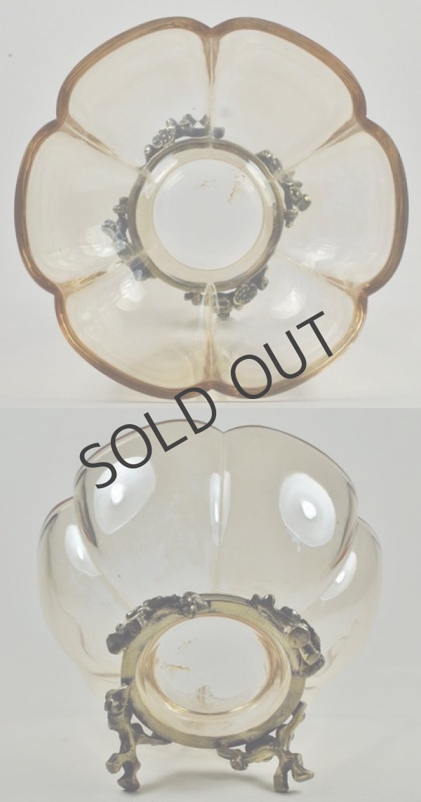 画像4: 【BACCARAT】バカラ　梅文足付きラスター彩深鉢 (4)