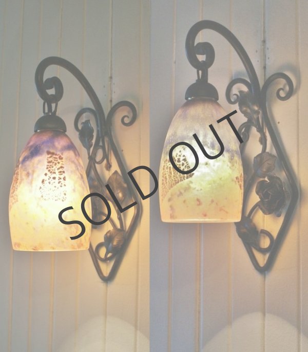 画像3: 【DAUM】ドーム　鍛鉄台アプリック一対 (3)