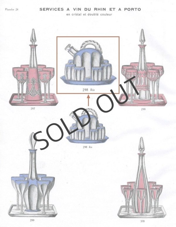 画像8: 【St-Louis】サン・ルイ　ブルー色被せ酒器セット (8)