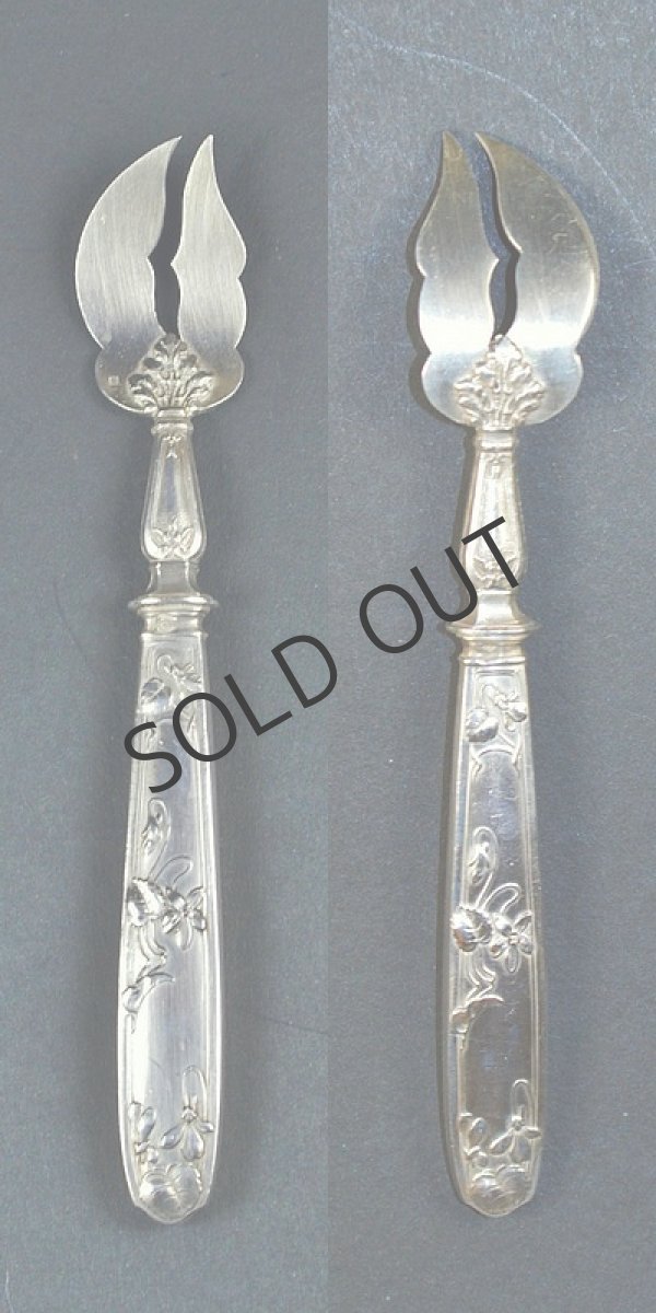 画像3: 【COIGNET】コワニェ　スミレ文フルーツフォーク6客 (3)