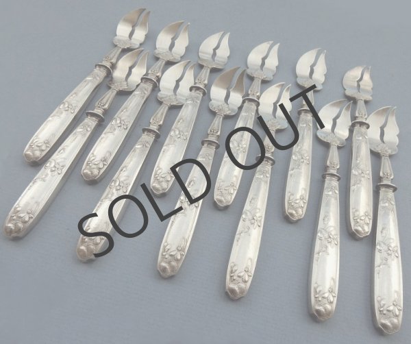 画像4: 【COIGNET】コワニェ　スミレ文フルーツフォーク6客 (4)