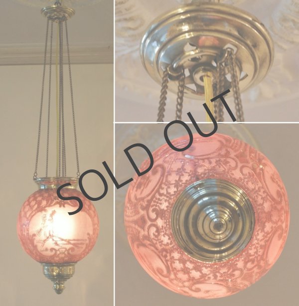 画像4: 【BACCARAT】バカラ　フランボワーズ色の球形ランタン (4)