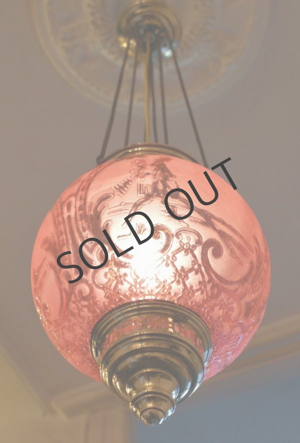 画像3: 【BACCARAT】バカラ　フランボワーズ色の球形ランタン (3)