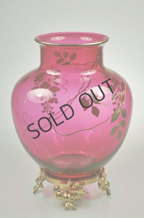 画像3: 【BACCARAT】バカラ　藤文エナメル彩足付花瓶  (3)