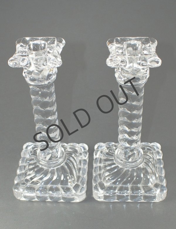 画像2: 【BACCARAT】バカラ　Bambous tors角型キャンドルスタンド1対 (2)