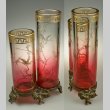 画像3: 【BACCARAT】バカラ　花鳥文二連筒型花器 (3)