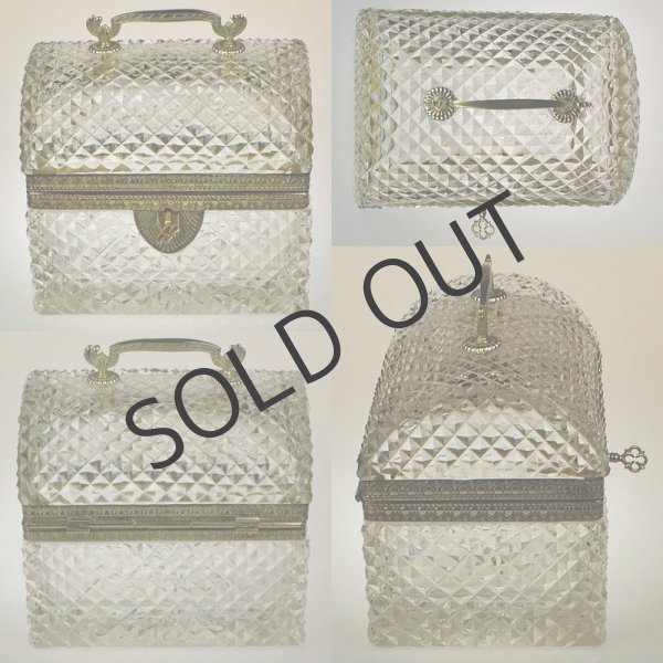 画像4: 【Le Creusot-Baccarat】カットクリスタルの鍵付き玉手箱 (4)