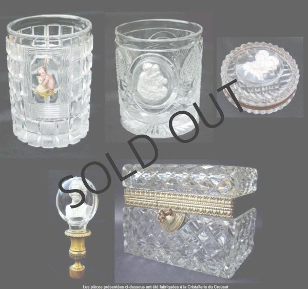 画像6: 【Le Creusot-Baccarat】カットクリスタルの鍵付き玉手箱 (6)