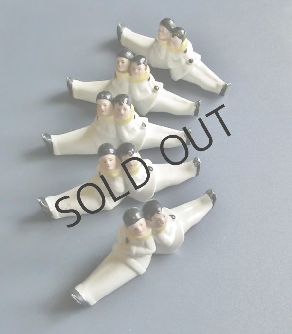 画像1: ピエロとコロンビーヌ 陶製ナイフレスト5客 (1)