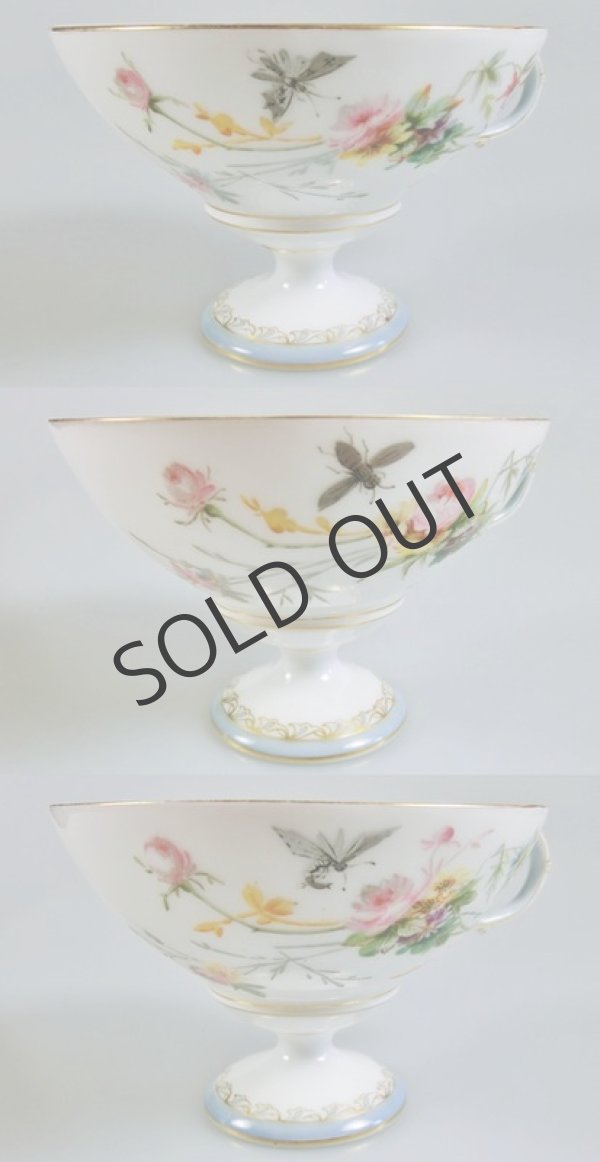 画像3: リモージュ 花蝶文手描きカップ＆ソーサー3客 (3)