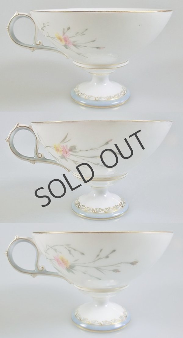 画像4: リモージュ 花蝶文手描きカップ＆ソーサー3客 (4)