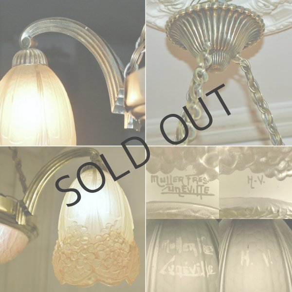 画像6: 【H&V/MULLER】紫陽花文シャンデリア (6)