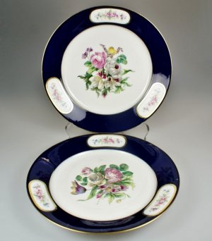 画像: 【SEVRES】セーヴル 花絵皿2点