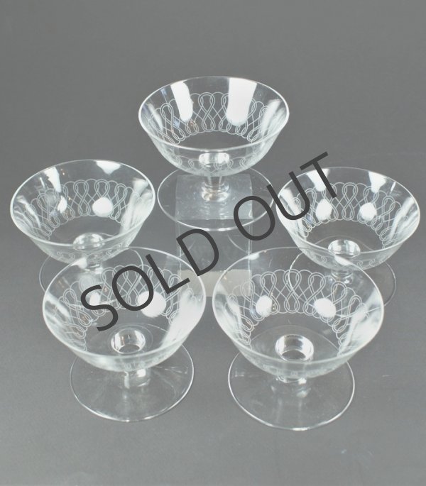 画像1: 【BACCARAT】バカラ　ループ模様シャンパンクップ5客 (1)