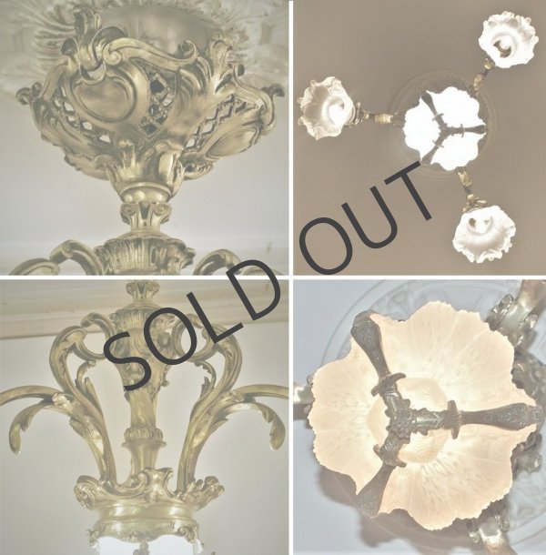 画像6: ルイ16世風4灯式シャンデリア (6)