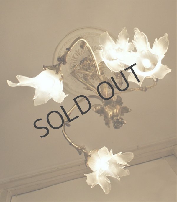 画像4: ルイ15世風花束型4灯式シャンデリア (4)