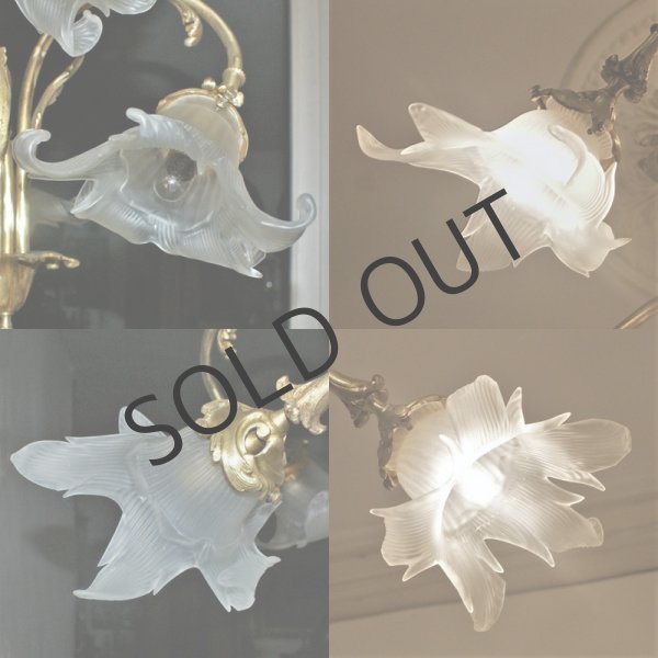 画像5: ルイ15世風花束型4灯式シャンデリア (5)