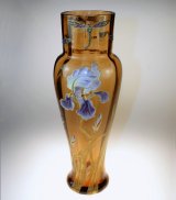 画像: 【LEGRAS】ルグラ　アイリスと蜻蛉文エナメル彩花瓶