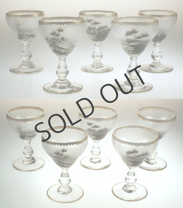 画像6: 湖畔風景文グリザイユ彩果実酒セット (6)