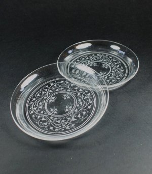 画像: 蔦文グラヴュールが美しいクリスタルの深皿2枚