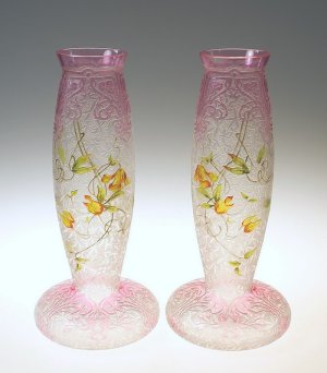 画像: 【BACCARAT】バカラ　アール・ヌーヴォー花瓶一対