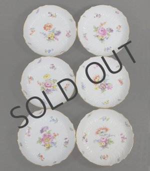 画像: 【MEISSEN】マイセン Neubrandenstein 花絵小皿6客