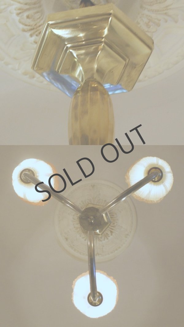 画像5: 【H&V/MULLER】紫陽花文3灯式シャンデリア (5)