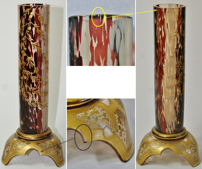 画像5: 柳文金彩筒型花瓶 (5)