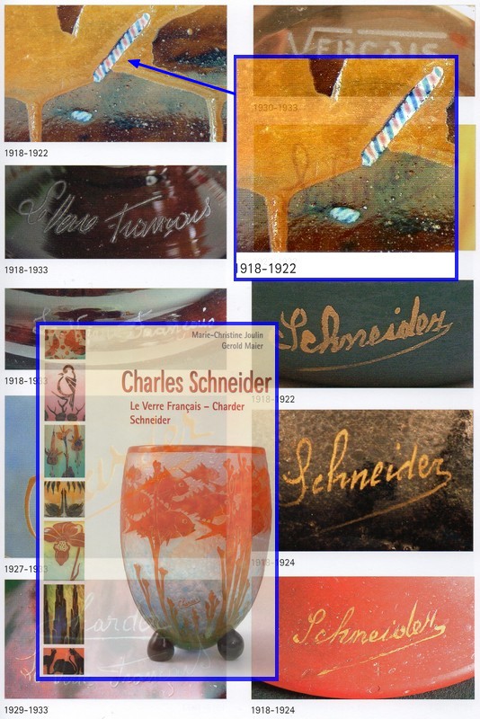 画像4: 【SCHNEIDER】赤色縦縞文鶴首花瓶  (4)