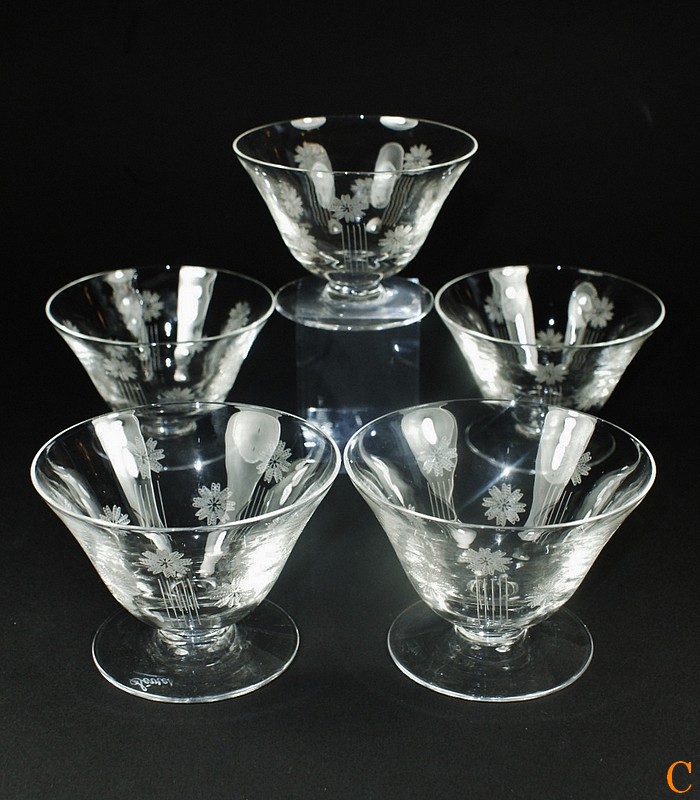 画像1: 【Cristal de SEVRES】セーヴル　シャンパンクップ (C) 5客 (1)