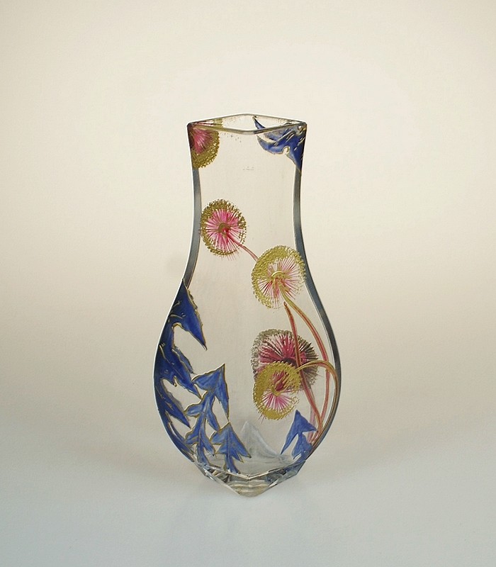 画像1: タンポポ文エナメル彩花瓶 (1)