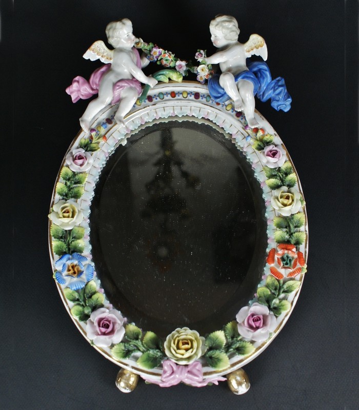 画像1: 【SITZENDORF】ジッツェンドルフ　天使と花の鏡 (1)