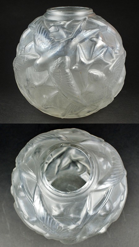 画像2: 【DELATTE】ドゥラット　燕文球形花瓶 (2)