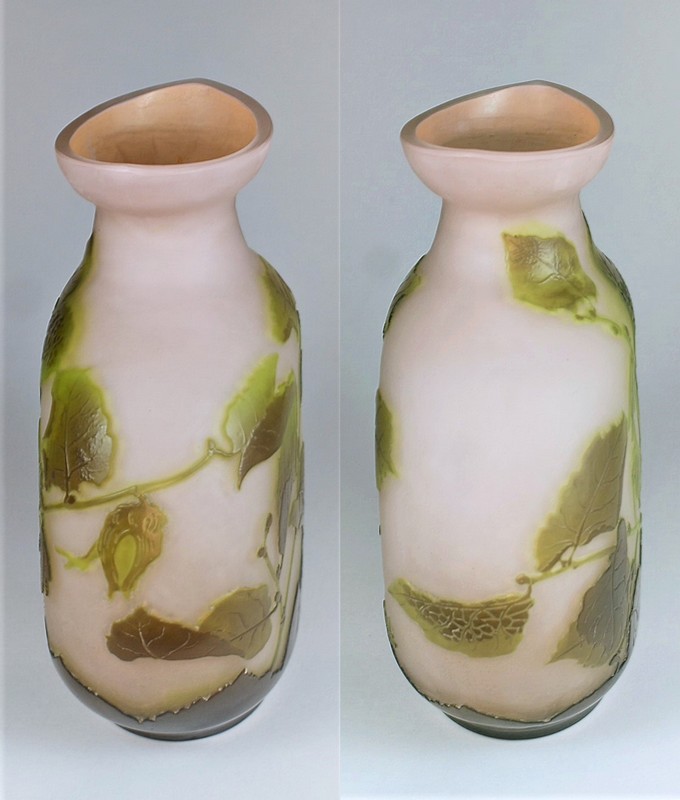 画像2: 【GALLE】ガレ　ノワゼット文扁壺型花瓶 (2)