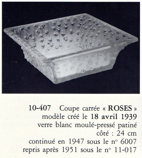 画像4: 【LALIQUE】ルネ・ラリック　ROSES 角鉢 (4)