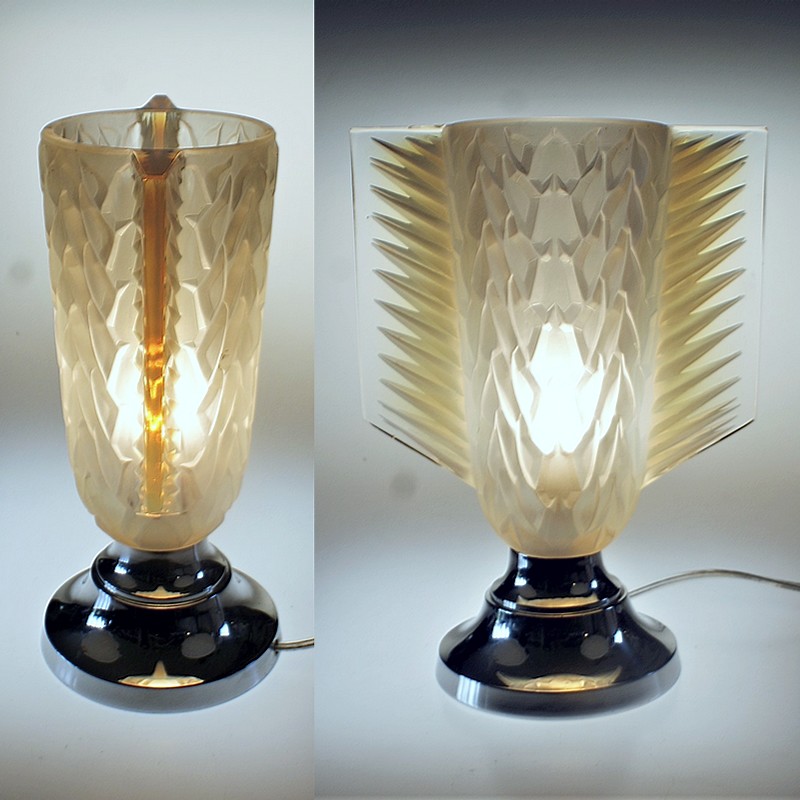 画像5: ART DECO  オパルセントガラスのランプ (5)