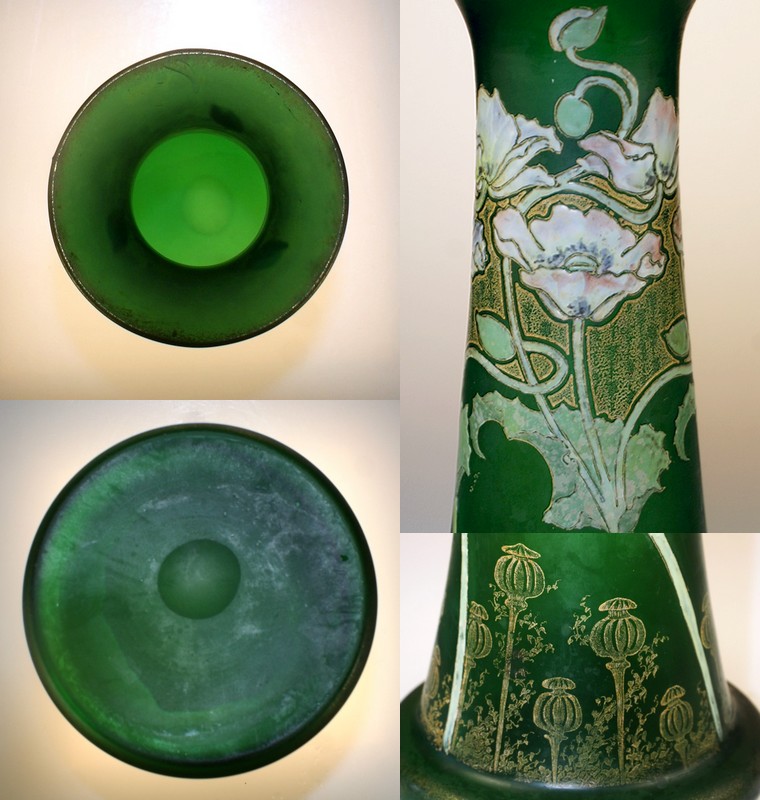 画像2: 【LEGRAS】ルグラ　ケシの花文エナメル彩花瓶 (2)