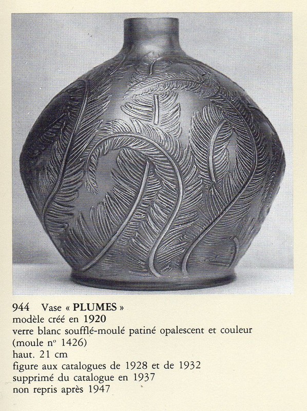 画像4: 【LALIQUE】ルネ・ラリック　PLUMES 花瓶 (4)
