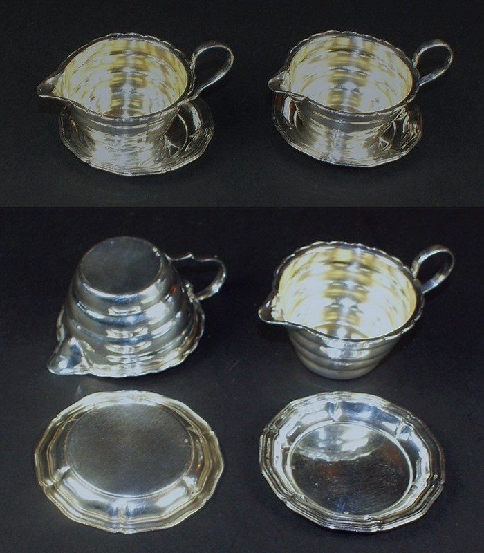 画像2: 小さな銀の片口カップ（受皿付き）2個 (2)